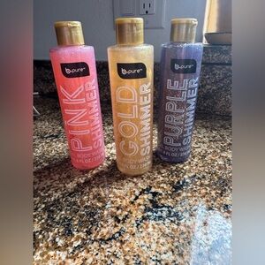 Pink, Gold, and Purple Shimmer Body Wash Trio